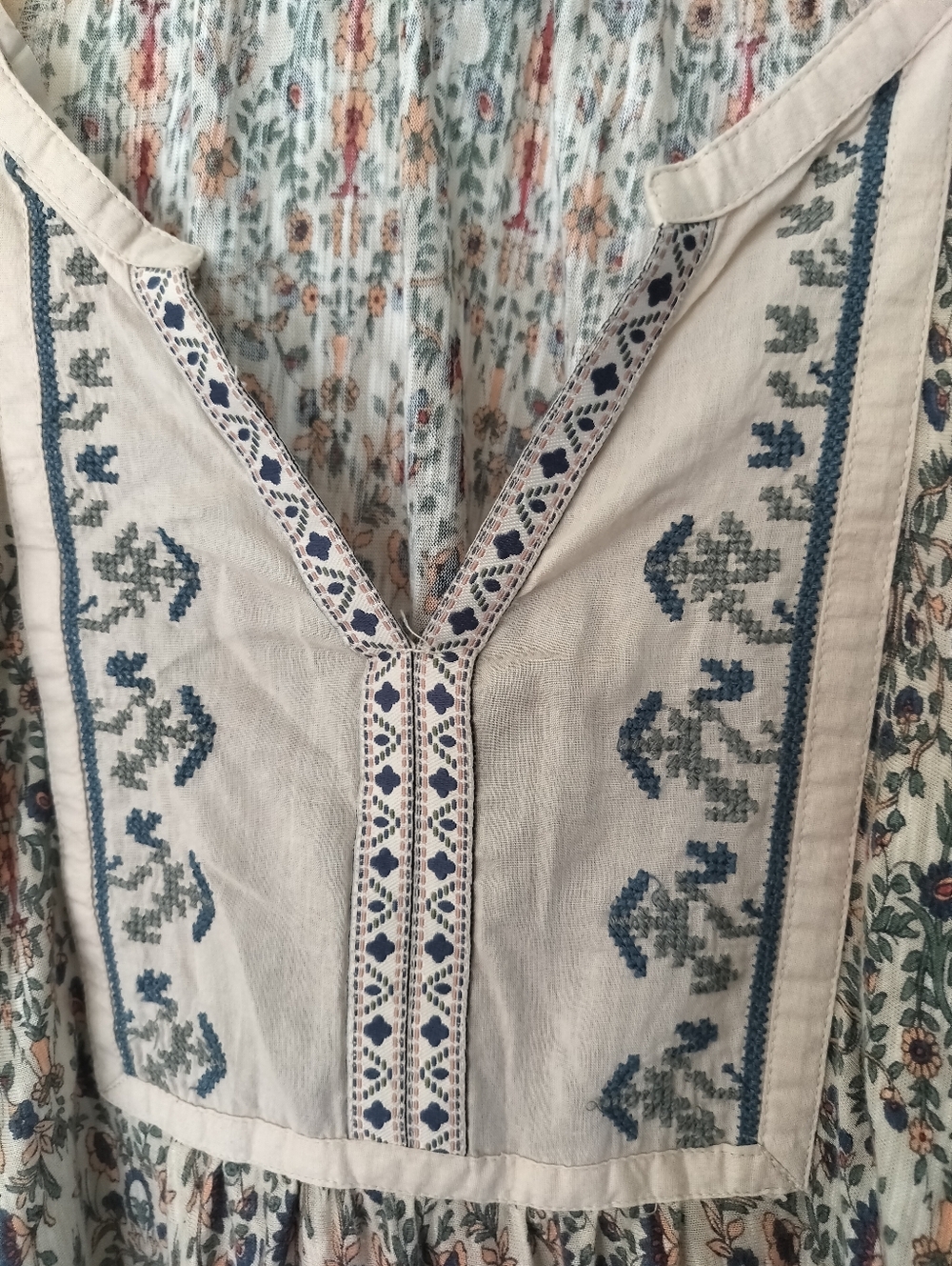 Vintage America long-sleeve boho peasant top in a size Large Cotton Modal Blend - Picture 5 of 8